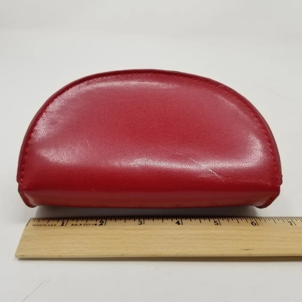 Valentino Leather Sun Glass Eye Glasses Spectacle Case Red Unisex